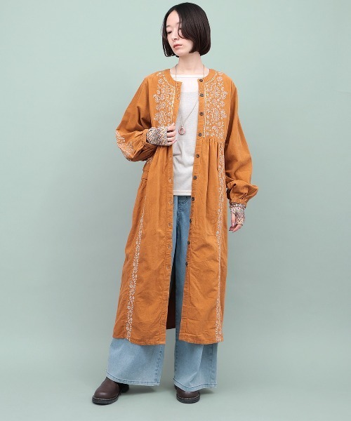 チチカカ（チチカカ）の「Rico ペイズリー刺繍コーデュロイワンピース（ワンピース・レディース・グリーン/ブラック/マスタード・FREE）」の7枚目の写真