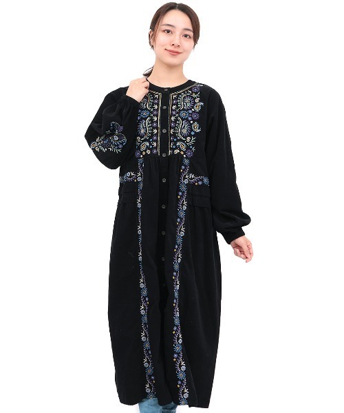 チチカカ（チチカカ）の「Rico ペイズリー刺繍コーデュロイワンピース（ワンピース・レディース・グリーン/ブラック/マスタード・FREE）」の13枚目の写真