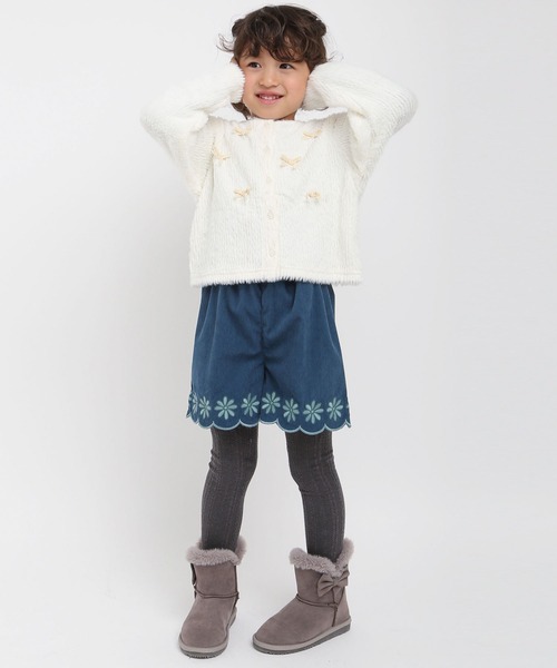 la poche biscuit（ラポシェビスキュイ）の「リボンつきシャギーカーディガン（カーディガン/ボレロ・キッズ・グレー/アイボリー/ピンク・80/140/130/120/110/100/90）」の11枚目の写真