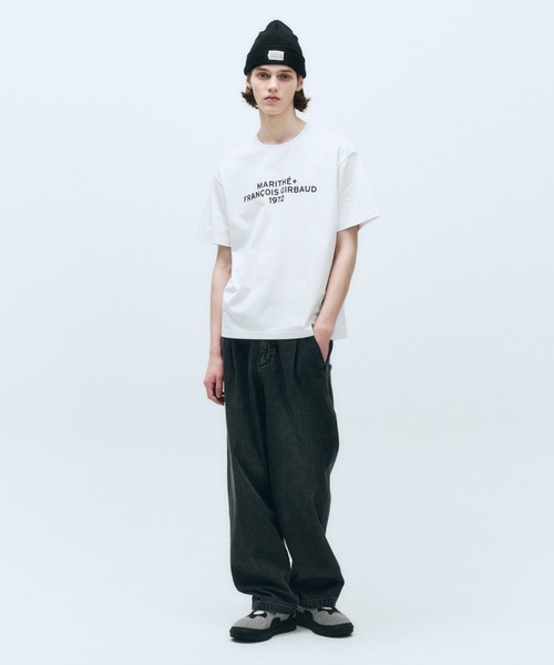 MARITHE◆LETTERING LOGO OVERSIZED TEE シンプル ロゴ 韓国人気 LETTERING LOGO OVERSIZED TEE（Tシャツ/カットソー）｜MARITHE