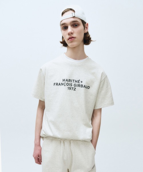 MARITHE◆LETTERING LOGO OVERSIZED TEE シンプル ロゴ 韓国人気 ☆TXT スビン 着用！！【MARITHÉ FRANCOIS GIRBAUD】LETTERING