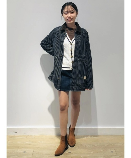 ギャップ　デニム　ストライプ　チョア　ジャケット　M GAP｜(M)デニム ストライプ チョアジャケット | Rakuten Fashion