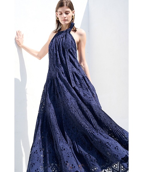 Gabi Lace Dress エンブロイダリーレースホルタードレス