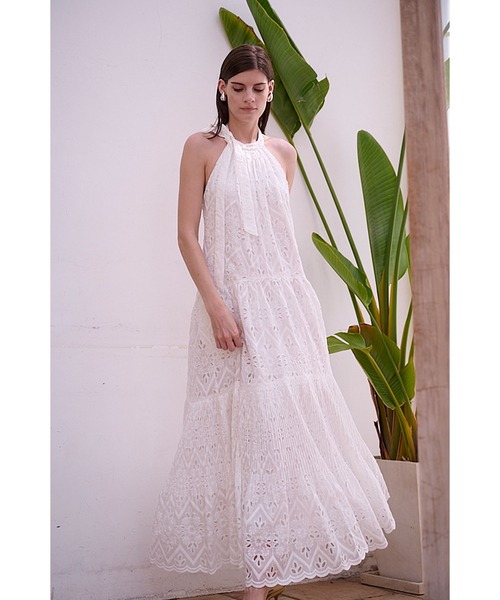 Gabi Lace Dress エンブロイダリーレースホルタードレス