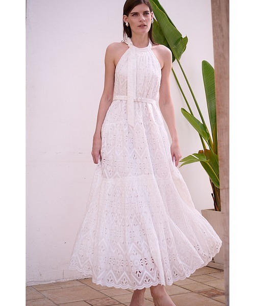 Estella.K（エステラケー）の「Gabi Lace Dress エンブロイダリーレースホルタードレス（ワンピース・レディース・ホワイト/ネイビー/グリーン・FREE）」の10枚目の写真