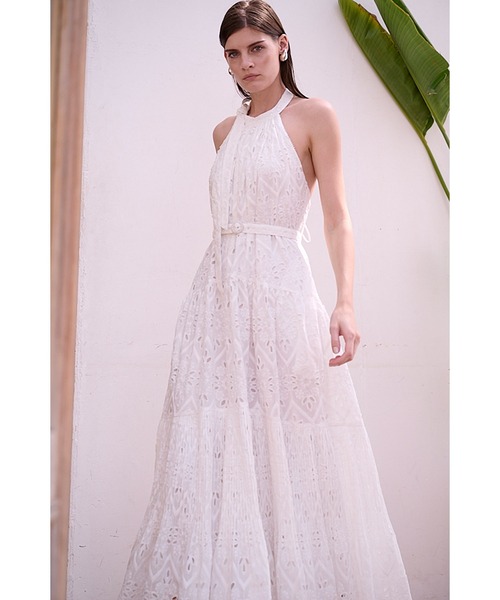 Estella.K（エステラケー）の「Gabi Lace Dress エンブロイダリーレースホルタードレス（ワンピース・レディース・ホワイト/ネイビー/グリーン・FREE）」の6枚目の写真