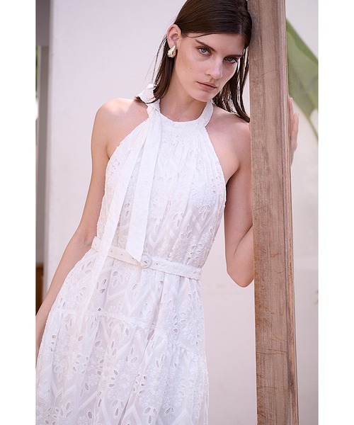 美品＊現行【エステラケー】ワンピース　ホルダーネック エンブロイダリーレース Estella．K(エステラケー) Gabi Lace Dressホルダーネック エン
