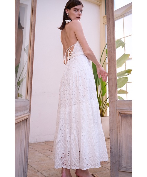Gabi Lace Dress エンブロイダリーレースホルタードレス