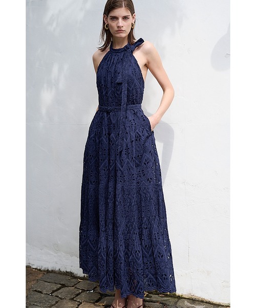 Gabi Lace Dress エンブロイダリーレースホルタードレス