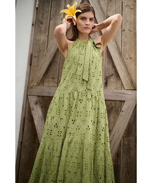 Estella.K（エステラケー）の「Gabi Lace Dress エンブロイダリーレースホルタードレス（ワンピース・レディース・ホワイト/ネイビー/グリーン・FREE）」の11枚目の写真