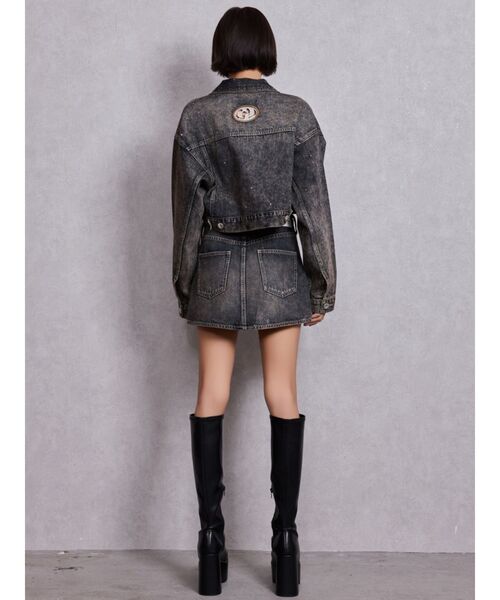 GYDA（ジェイダ）の「bijouデニムスカートライクショートパンツ（デニムスカート・レディース・ブラック/ライトブルー/インディゴブルー・X-SMALL/SMALL/MEDIUM）」の4枚目の写真