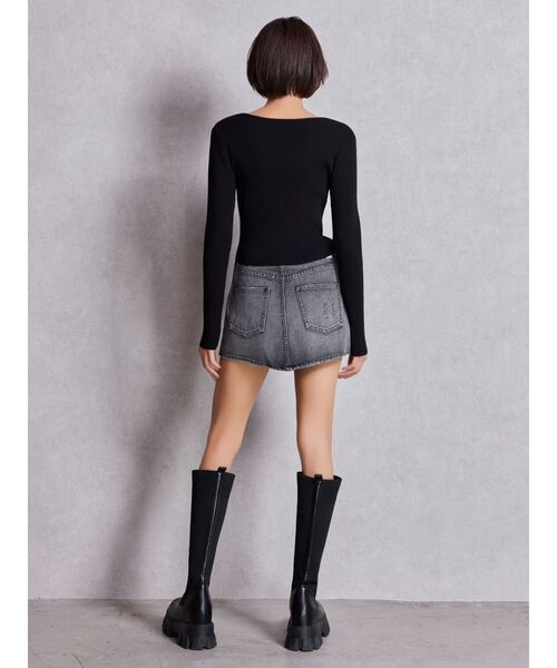 GYDA（ジェイダ）の「bijouデニムスカートライクショートパンツ（デニムスカート・レディース・ブラック/ライトブルー/インディゴブルー・X-SMALL/SMALL/MEDIUM）」の22枚目の写真