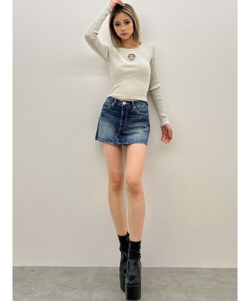 bijouデニムスカートライクショートパンツ（デニムスカート）｜GYDA