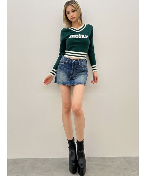 bijouデニムスカートライクショートパンツ（デニムスカート