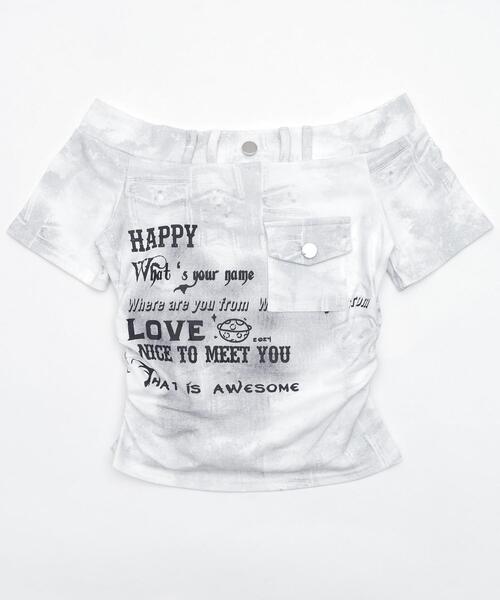 dispark(ディスパーク)の「DISPARK/グィックデザインT(Tシャツ/カットソー・レディース・ブラック/ホワイト・FREE)」の11枚目の写真