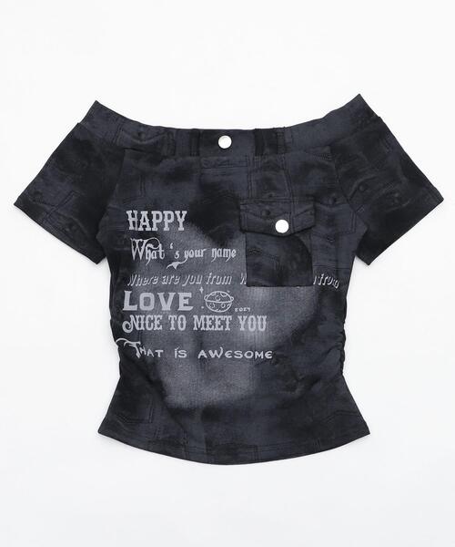dispark(ディスパーク)の「DISPARK/グィックデザインT(Tシャツ/カットソー・レディース・ブラック/ホワイト・FREE)」の12枚目の写真