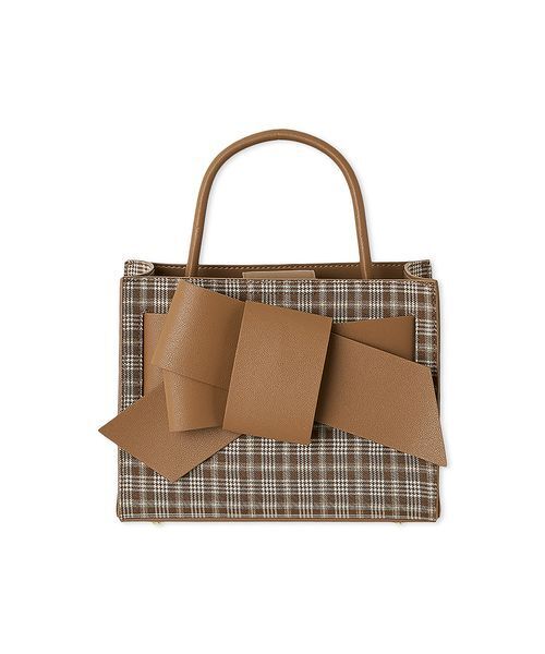 FRAY I.D(フレイアイディー)の「【ルエル】チェックリボンミドルバッグ(ショルダーバッグ・レディース・ベージュ/ブラウン・F)」の16枚目の写真