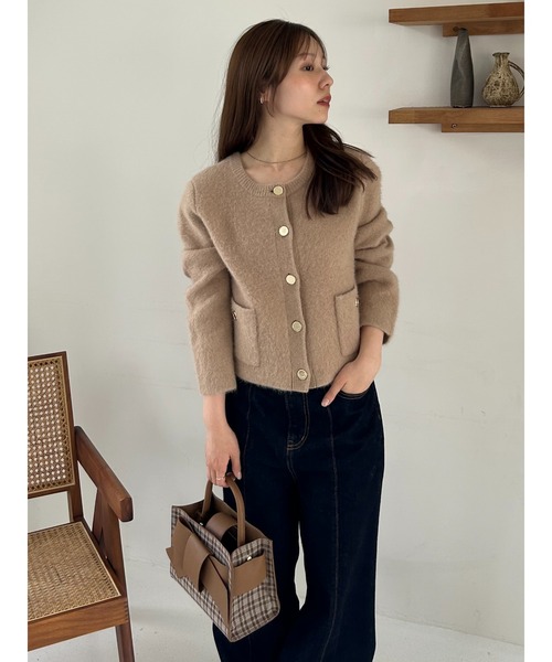 FRAY I.D(フレイアイディー)の「【ルエル】チェックリボンミドルバッグ(ショルダーバッグ・レディース・ベージュ/ブラウン・F)」の10枚目の写真