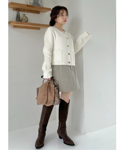 FRAY I.D(フレイアイディー)の「【ルエル】チェックリボンミドルバッグ(ショルダーバッグ・レディース・ベージュ/ブラウン・F)」の15枚目の写真