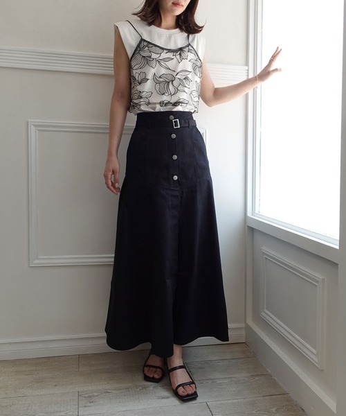 ◆24AW◆45R◆プチデニムのヨークスカート(重)◆定価52,800円 ZUCCa / トロピカルドットエア / スカート(M gray(24)): ZUCCa