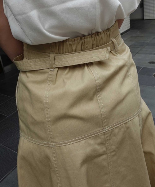 CORNERS（コーナーズ）の「ヨークフレアチノスカート（デニムスカート・レディース・ベージュ/ブラック・マルチサイズ）」の5枚目の写真