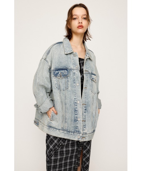 SLY(スライ)の「4XL DENIM JK-C フォーエックスエル デニム ジャケット シー 秋服(デニムジャケット・レディース・ライトブルー・FREE)」の5枚目の写真