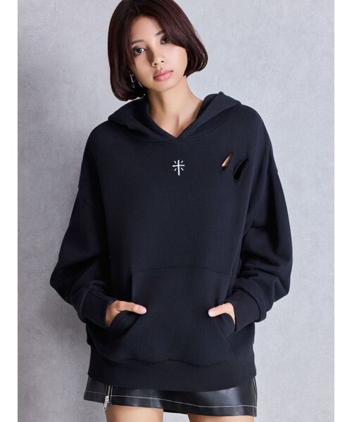 GYDA(ジェイダ)の「GENUINE BUNNYスウェットパーカー(パーカー・レディース・オフホワイト/ブラック/ネイビー/レッド・FREE)」の10枚目の写真