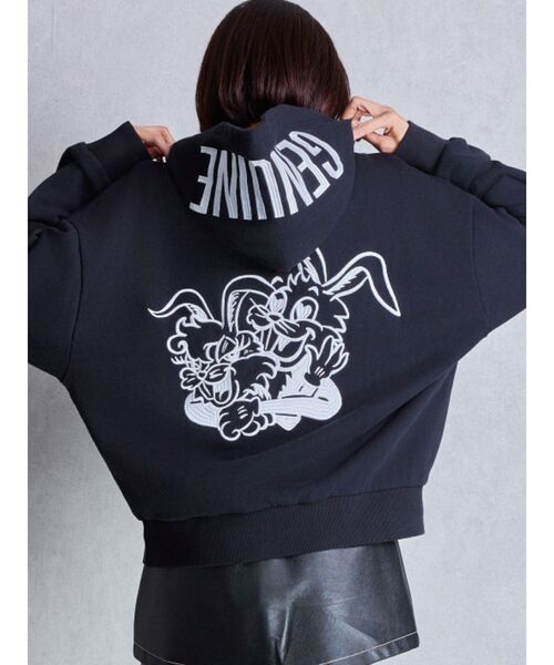 GYDA(ジェイダ)の「GENUINE BUNNYスウェットパーカー(パーカー・レディース・オフホワイト/ブラック/ネイビー/レッド・FREE)」の11枚目の写真