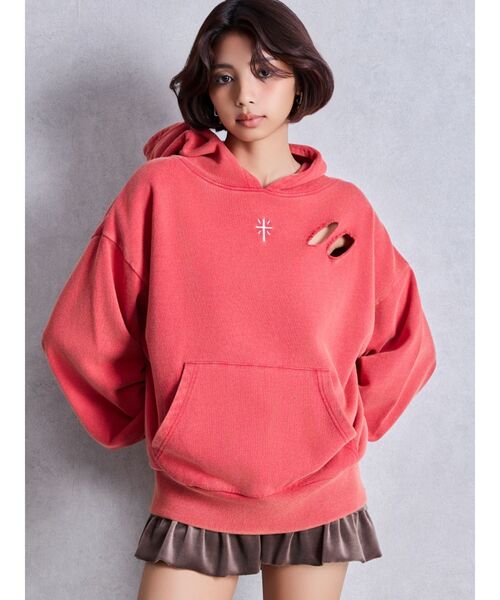 GYDA(ジェイダ)の「GENUINE BUNNYスウェットパーカー(パーカー・レディース・オフホワイト/ブラック/ネイビー/レッド・FREE)」の14枚目の写真