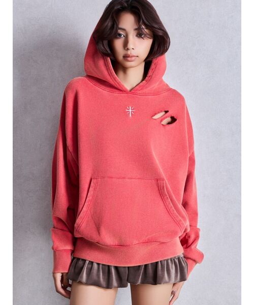 GYDA(ジェイダ)の「GENUINE BUNNYスウェットパーカー(パーカー・レディース・オフホワイト/ブラック/ネイビー/レッド・FREE)」の15枚目の写真