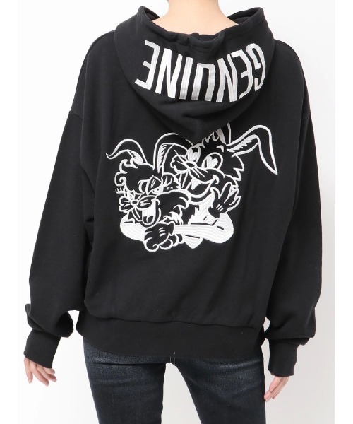 GYDA（ジェイダ）の「GENUINE BUNNYスウェットパーカー（パーカー・レディース・オフホワイト/ブラック/ネイビー/レッド・FREE）」の3枚目の写真