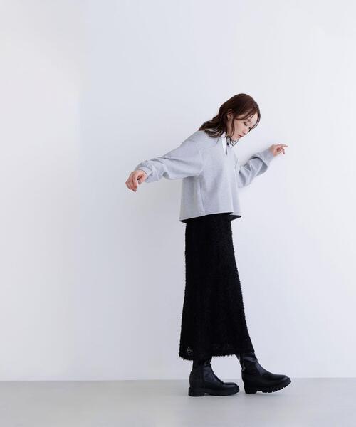 NATURAL BEAUTY BASIC(ナチュラルビューティーベーシック)の「◇シャギーチュールナロースカート(スカート・レディース・オフホワイト/ブラック・P/S/MEDIUM)」の12枚目の写真
