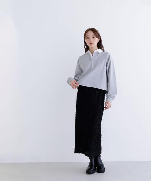 NATURAL BEAUTY BASIC(ナチュラルビューティーベーシック)の「◇シャギーチュールナロースカート(スカート・レディース・オフホワイト/ブラック・P/S/MEDIUM)」の13枚目の写真