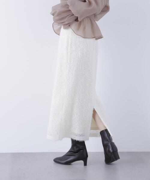 NATURAL BEAUTY BASIC(ナチュラルビューティーベーシック)の「◇シャギーチュールナロースカート(スカート・レディース・オフホワイト/ブラック・P/S/MEDIUM)」の20枚目の写真
