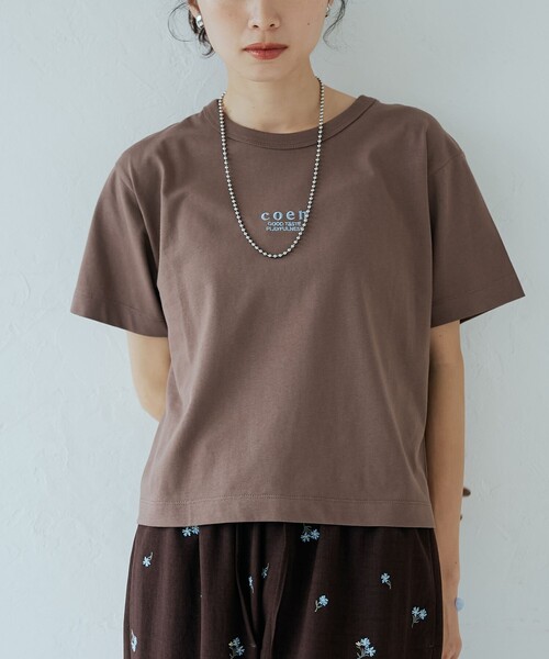 coen(コーエン)の「【新色登場】coen(コーエン)ロゴ刺繍コンパクトTシャツ(Tシャツ/カットソー・レディース・ライトグレー/ブラック/オフホワイト/その他1/レッド/ダークブラウン/ダークグレー/その他5/ナチュラル/その他4/その他6/ブラウン/その他9/その他7/その他8・M/L)」の6枚目の写真