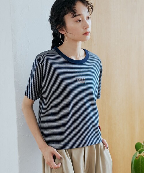 coen(コーエン)の「【新色登場】coen(コーエン)ロゴ刺繍コンパクトTシャツ(Tシャツ/カットソー・レディース・ライトグレー/ブラック/オフホワイト/その他1/レッド/ダークブラウン/ダークグレー/その他5/ナチュラル/その他4/その他6/ブラウン/その他9/その他7/その他8・M/L)」の15枚目の写真