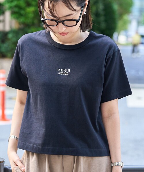 coen(コーエン)の「【新色登場】coen(コーエン)ロゴ刺繍コンパクトTシャツ(Tシャツ/カットソー・レディース・ライトグレー/ブラック/オフホワイト/その他1/レッド/ダークブラウン/ダークグレー/その他5/ナチュラル/その他4/その他6/ブラウン/その他9/その他7/その他8・M/L)」の21枚目の写真