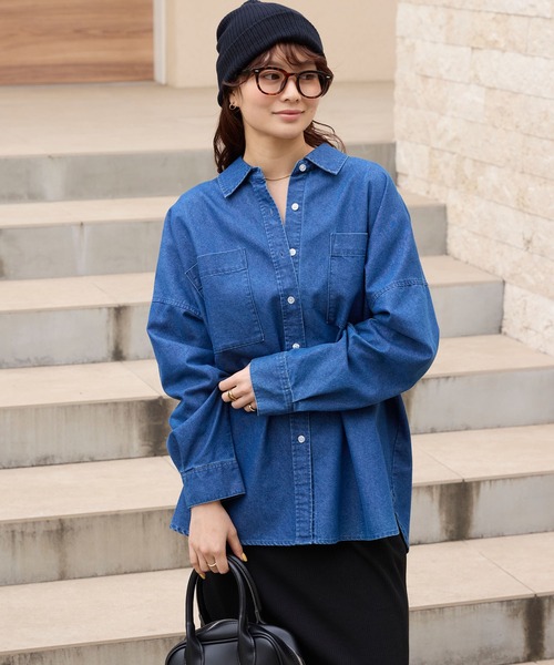 マルチファンクショナル オーバーサイズライトウェイトデニムシャツ
