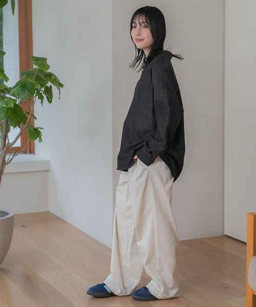 THE CRAFT CREW PRODUCTS（ザクラフトクループロダクツ）の「マルチファンクショナル オーバーサイズライトウェイトデニムシャツ【THE CRAFT CREW PRODUCTS】（シャツ/ブラウス・レディース・ネイビー/ブラック/ブルー/グレー系・M/L）」の20枚目の写真