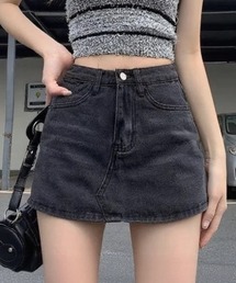 デニムスカパン キュロットミニスカート