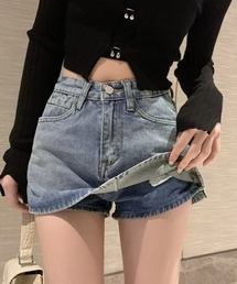 デニムスカパン キュロットミニスカート