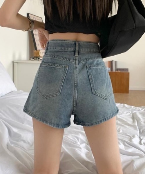 yuue' ( wear )(ユーイ)の「デニムスカパン キュロットミニスカート(デニムスカート・レディース・ライトブルー/チャコールグレー・L/M/S)」の7枚目の写真