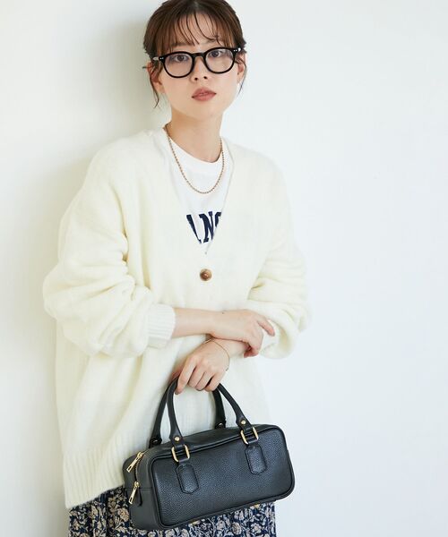 le.coeur blanc（ルクールブラン）の「《WEB限定アイテム》ウォッシャブルVネックワイドカーディガン（カーディガン/ボレロ・レディース・チャコールグレー/レッド/キャメル/ブルー/オフホワイト・38）」の15枚目の写真