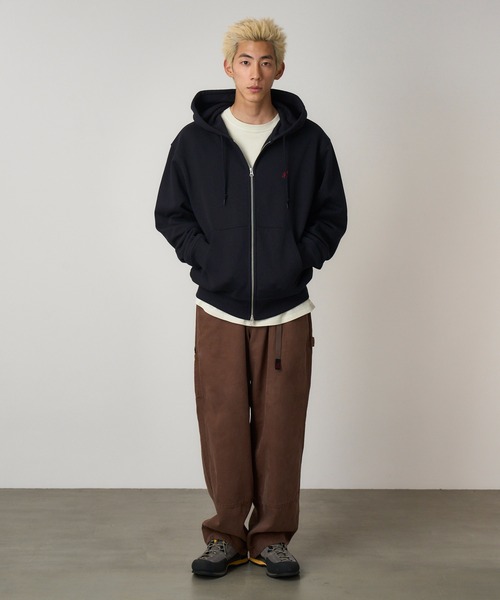 ONE POINT ZIP HOODED SWEATSHIRT｜ワンポイントジップフーデッド