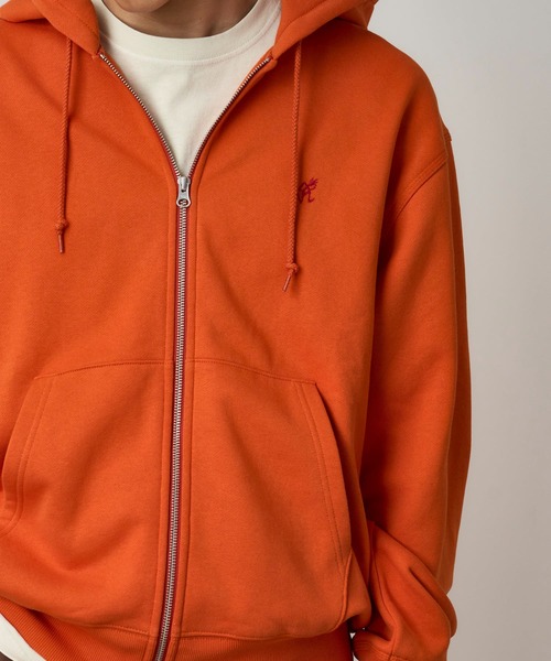 ONE POINT ZIP HOODED SWEATSHIRT｜ワンポイントジップフーデッド