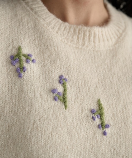 sunflower ニットベスト 小花柄刺繍ニットベスト（ニット/セーター）｜THE YOn（ザヨン）の