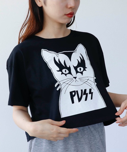 Cepica（セピカ）の「【BLACK SCORE】PUSS COL CROPPED T（Tシャツ/カットソー・レディース・ブラック・FREE）」の2枚目の写真