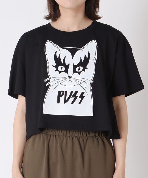 Cepica（セピカ）の「【BLACK SCORE】PUSS COL CROPPED T（Tシャツ/カットソー・レディース・ブラック・FREE）」の4枚目の写真