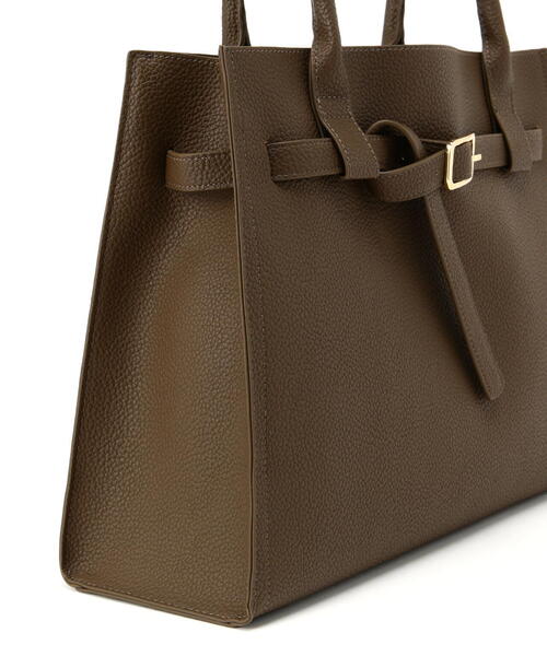 NATURAL BEAUTY BASIC（ナチュラルビューティーベーシック）の「◇ベルテッドシュリンクトートバッグ（トートバッグ・レディース・ブラック/ブラウン・ﾌﾘ-）」の5枚目の写真