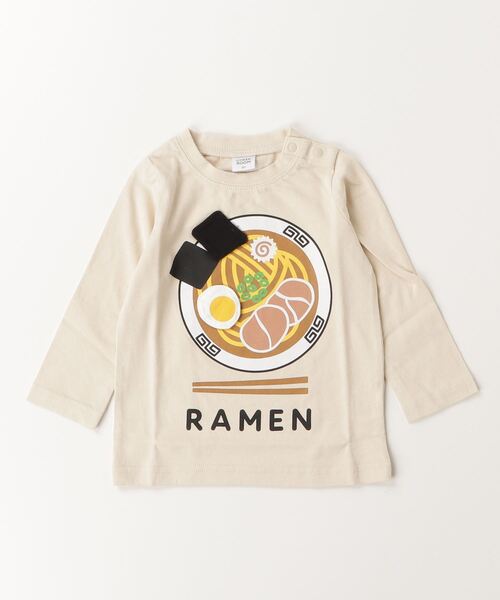 CHEEK ROOM（チークルーム）の「CHEEK ROOM/チークルーム ラーメン　ロングＴシャツ（Tシャツ/カットソー・キッズ・アイボリー/イエロー/レッド・80ｃｍ/90cm/100cm/110cm/120cm/130cm）」の2枚目の写真